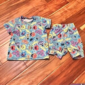 Baby boutique Sesame Street characters shorts set. Size 12 months